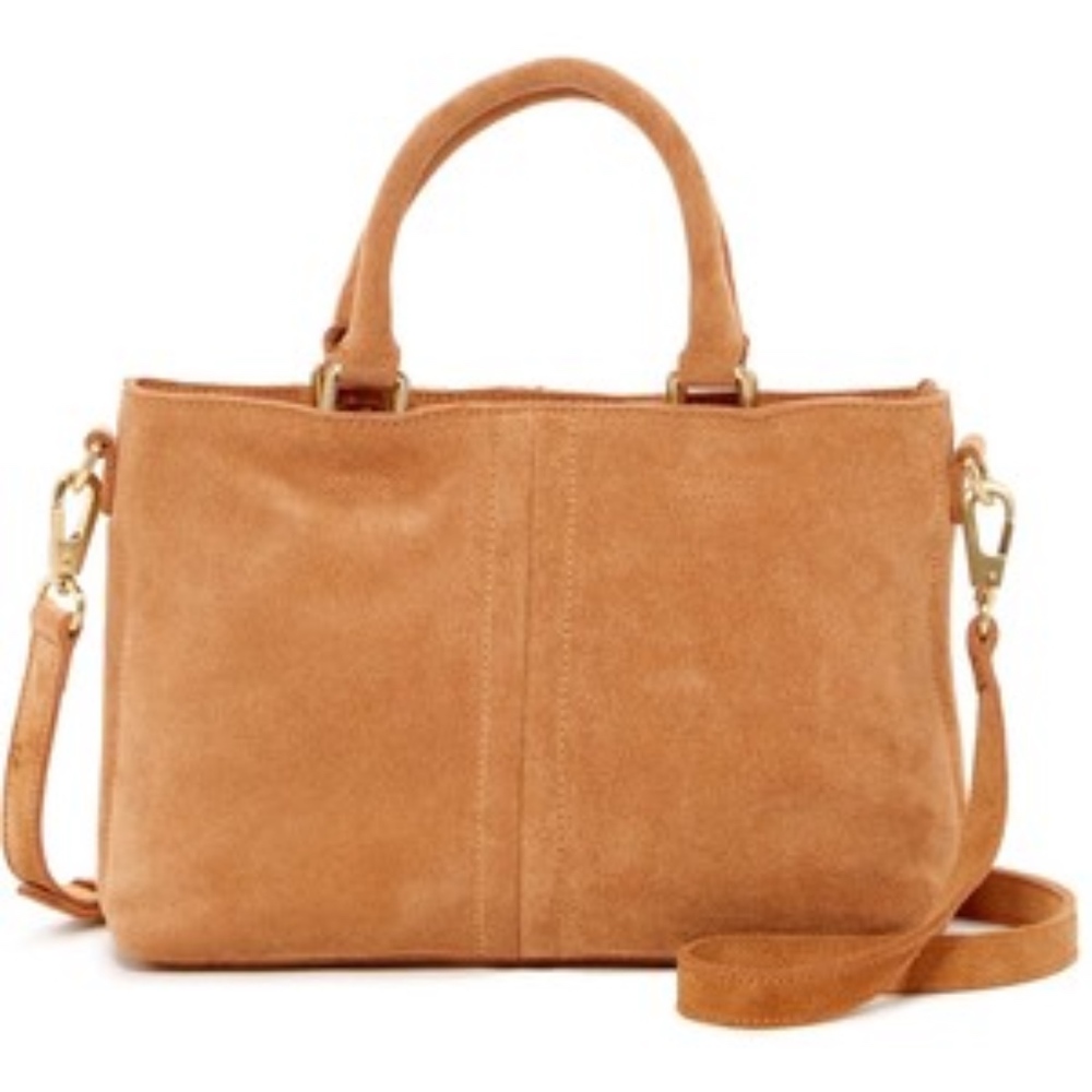 Sorial Helena Small Satchel Beige Suede Gold Tote!